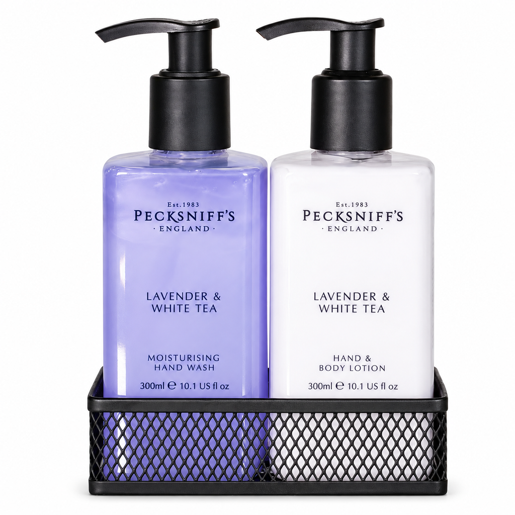 Pecksniff's Lavender & White Tea Classic Hand Wash, Lotion & Caddy