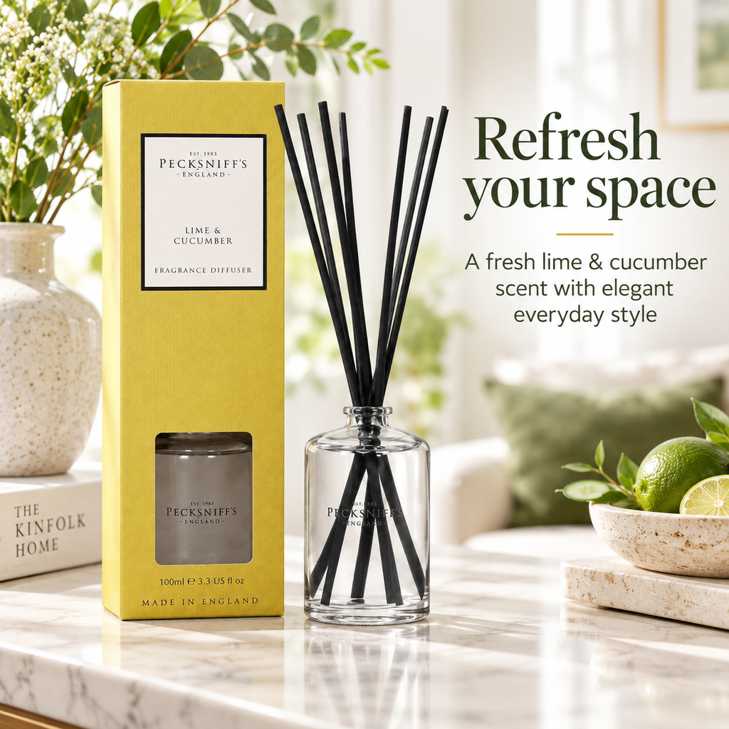 Pecksniffs Lime & Cucumber Diffuser | 100ml/3.38 Fl Oz