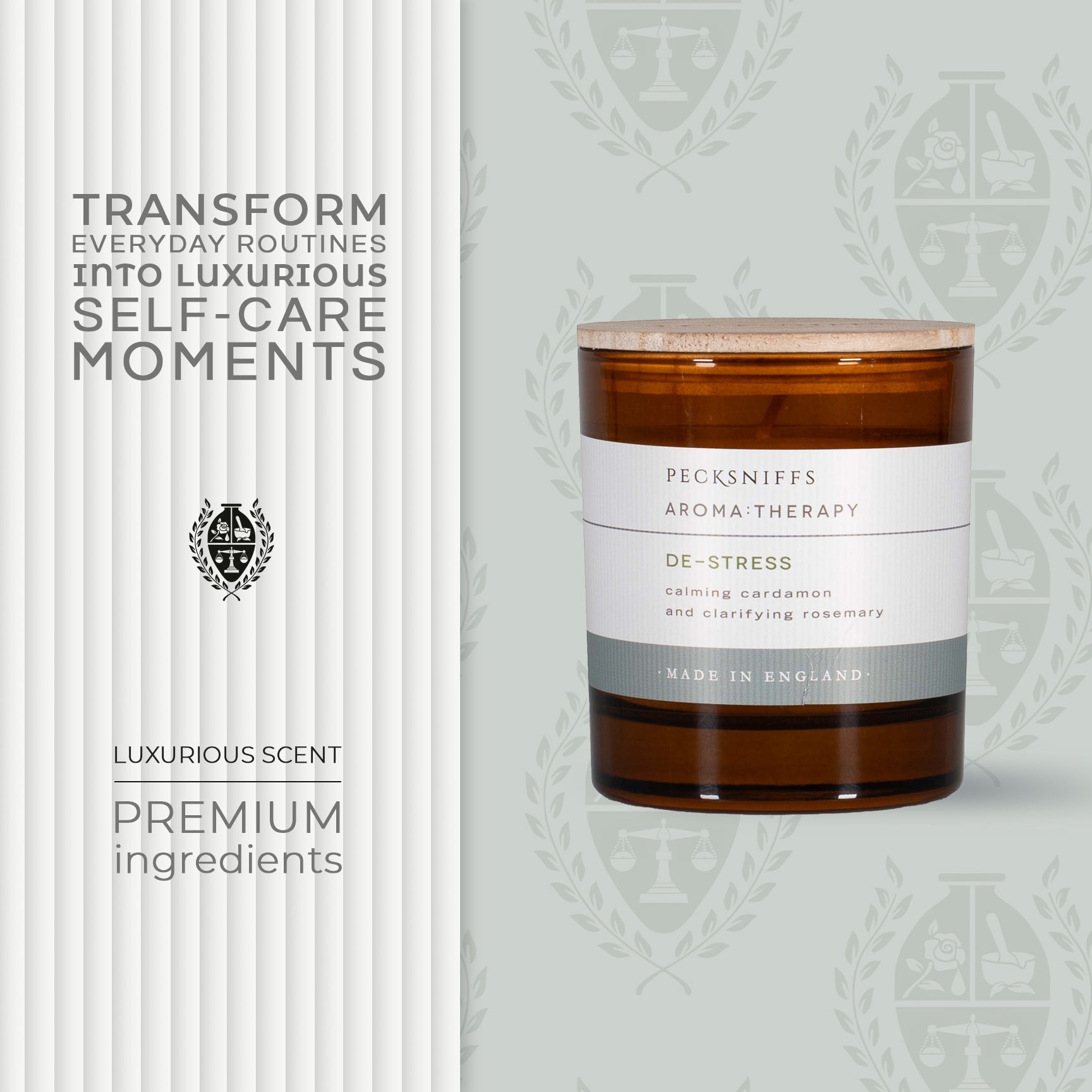 Pecksniffs Amber De-Stress  Aroma Therapy Candle | 1 Wick, 184g/6.49oz