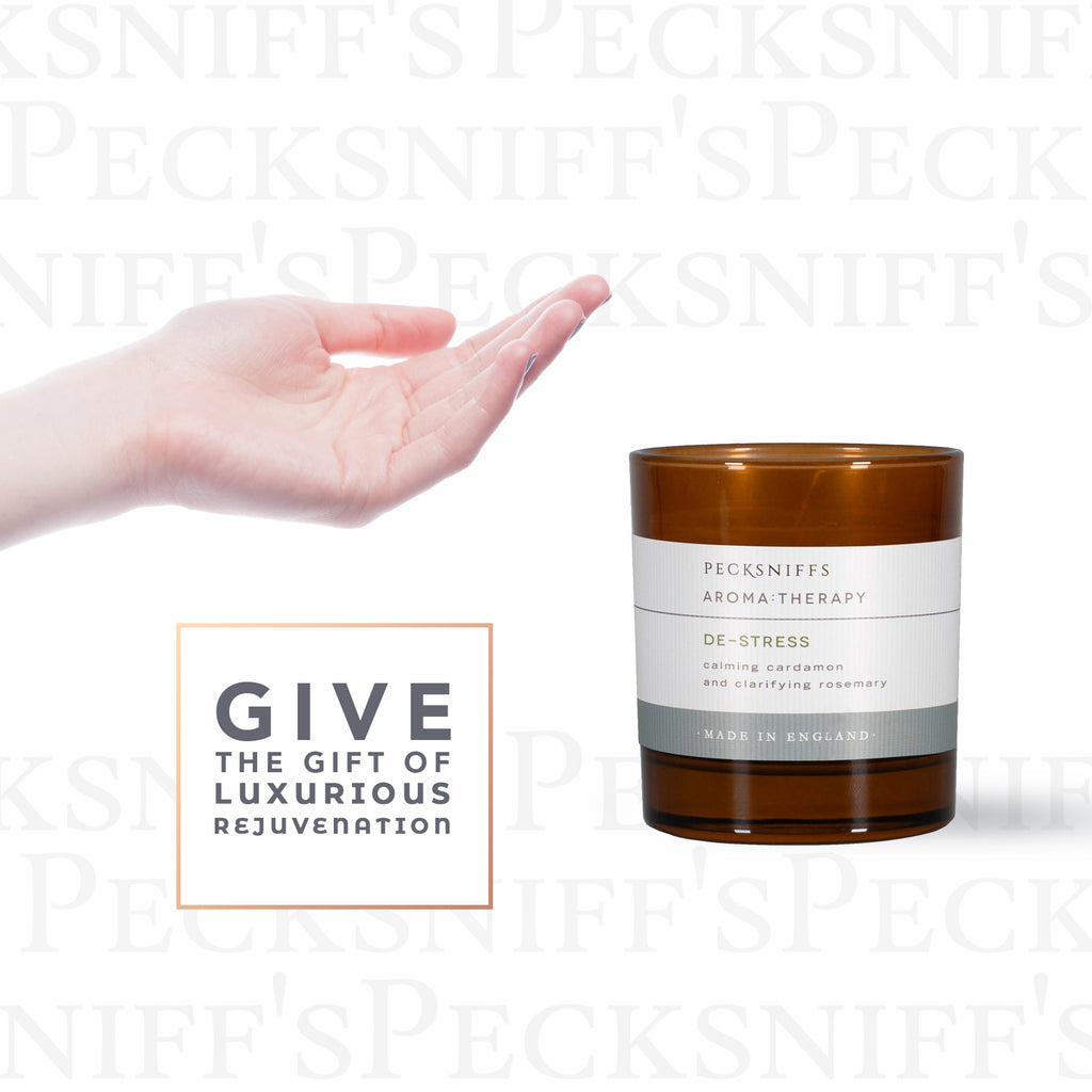 Pecksniffs Amber De-Stress  Aroma Therapy Candle | 1 Wick, 184g/6.49oz