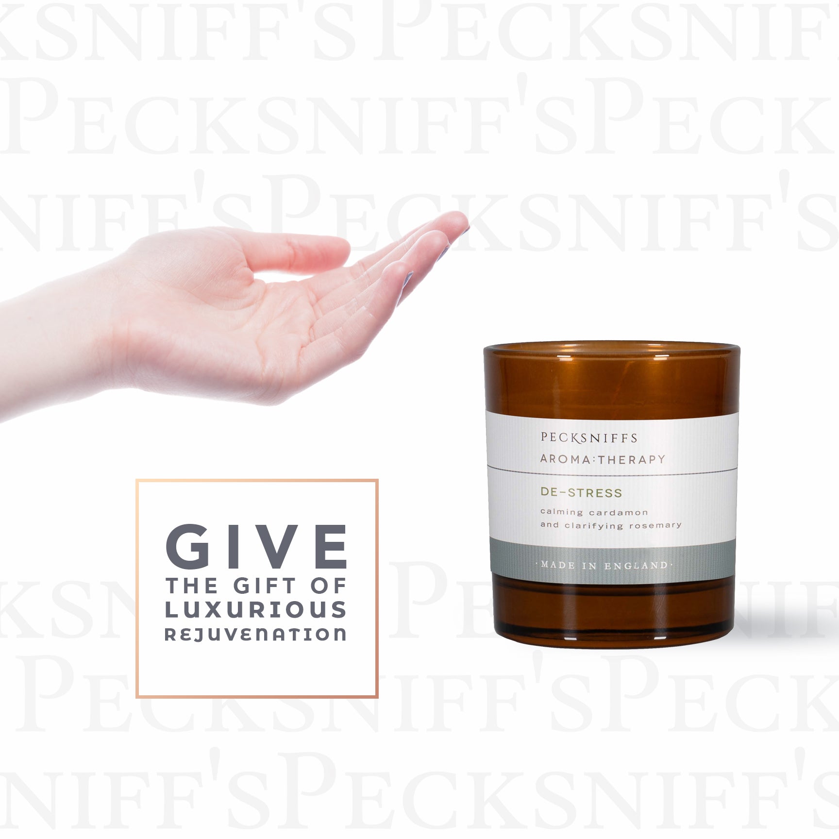 Pecksniffs Amber De-Stress  Aroma Therapy Candle | 1 Wick, 184g/6.49oz