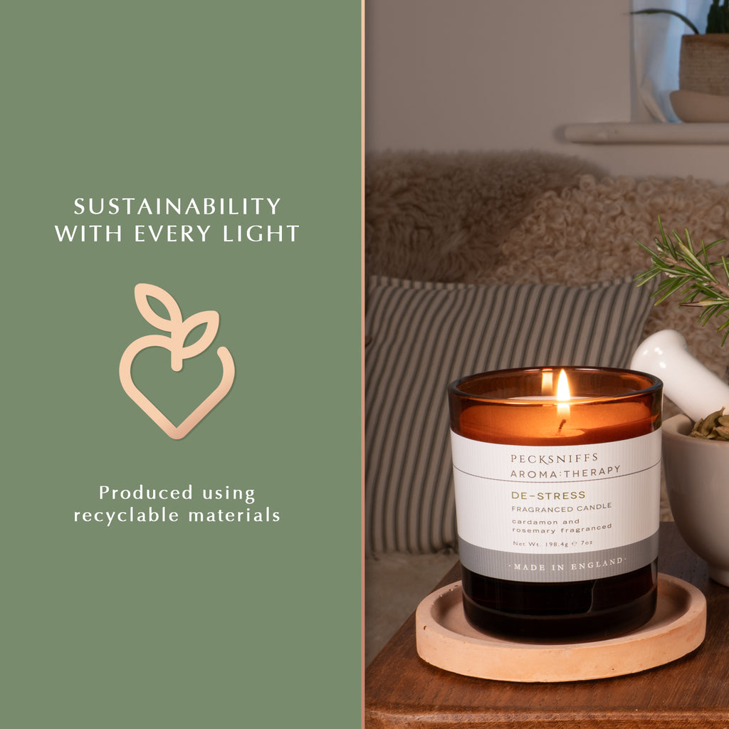 Pecksniffs Amber De-Stress  Aroma Therapy Candle | 1 Wick, 184g/6.49oz