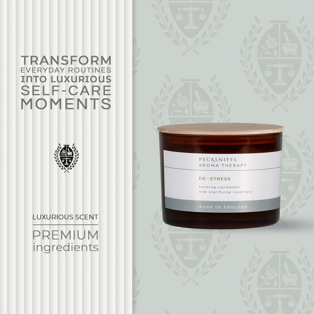 Pecksniffs Aromatherapy De-Stress Candle | 3 Wicks, 285g/10oz