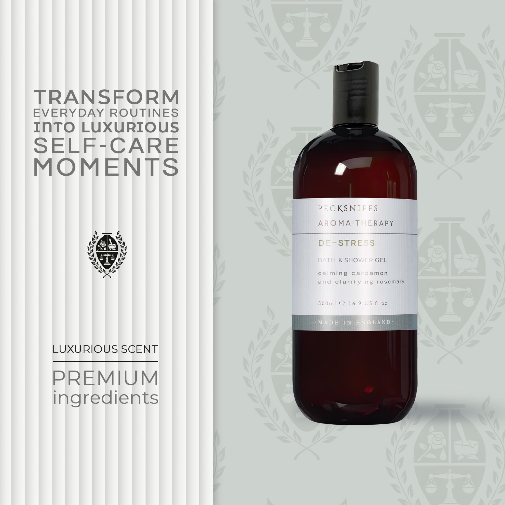 Pecksniff's DE-STRESS Shower Gel | 500ml /16.9 Fl Oz