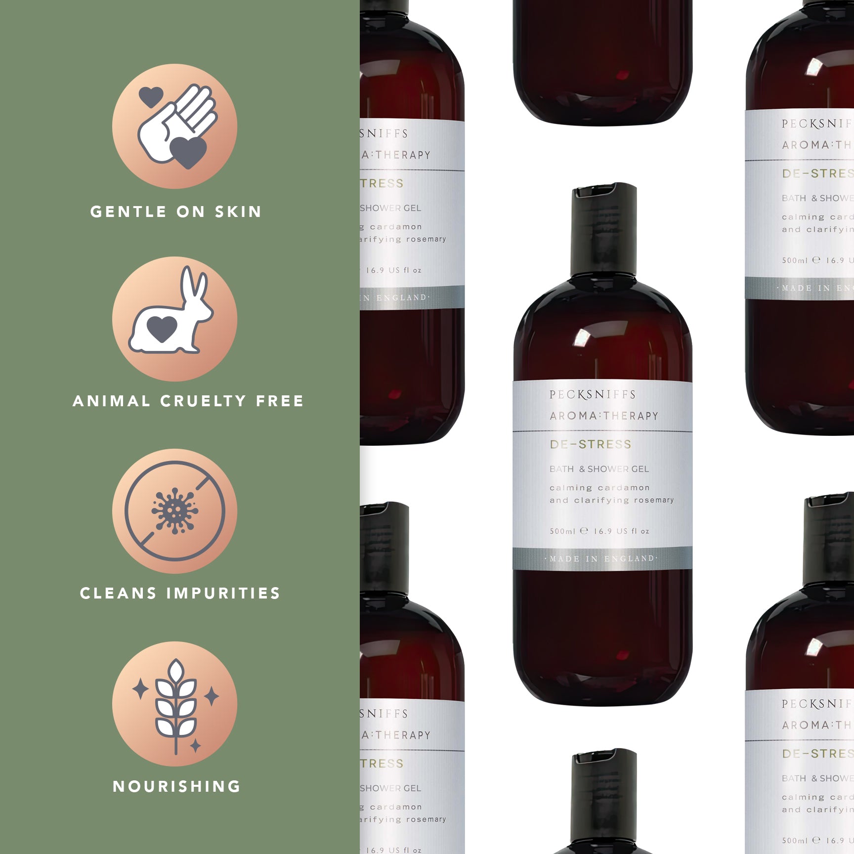 Pecksniff's DE-STRESS Shower Gel | 500ml /16.9 Fl Oz
