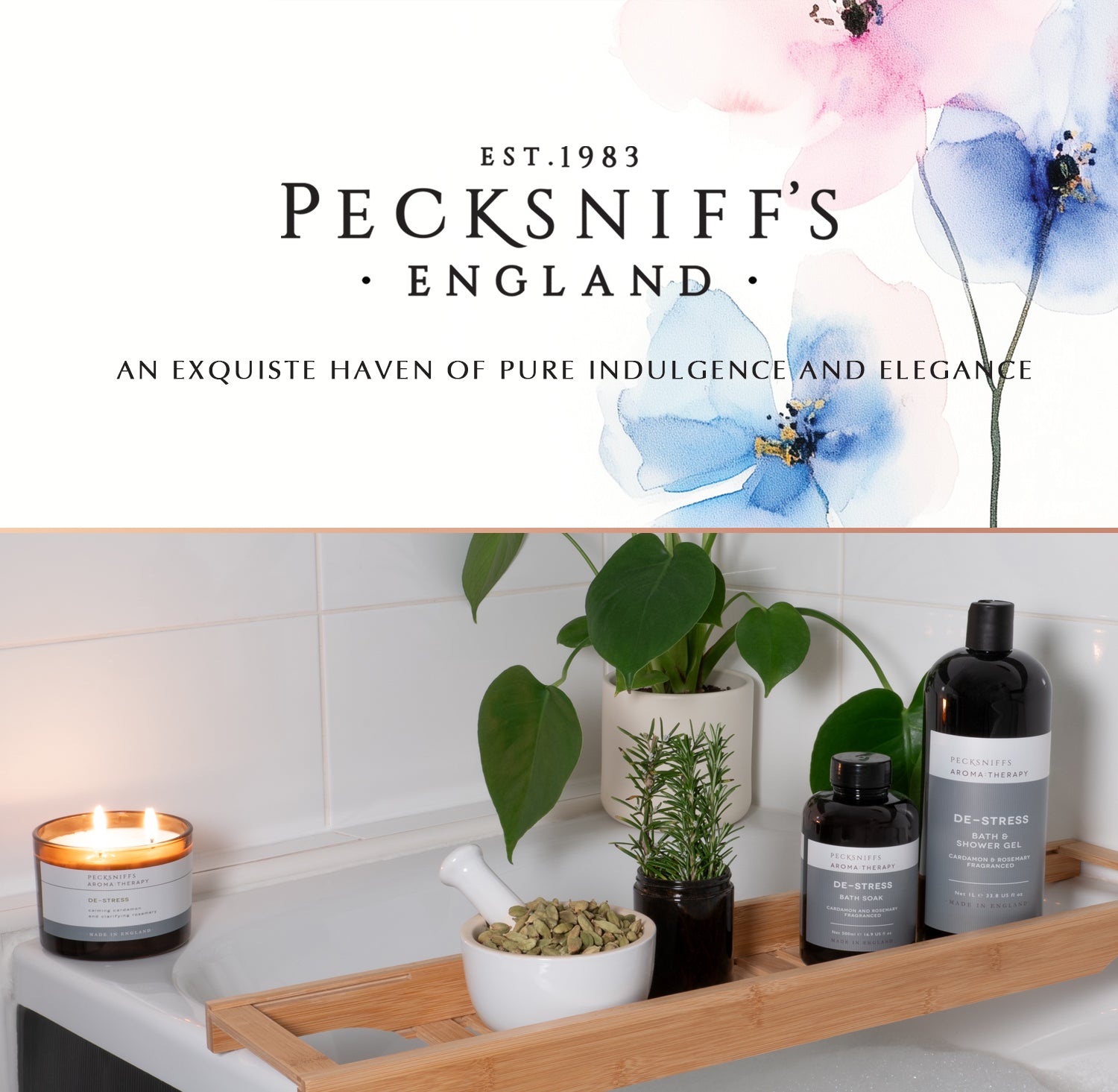 Pecksniff's DE-STRESS Shower Gel | 500ml /16.9 Fl Oz