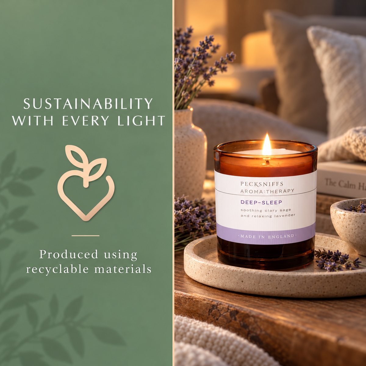 Pecksniffs Amber Deep-Sleep Aroma Therapy Candle | 1 Wick, 184g/6.49oz
