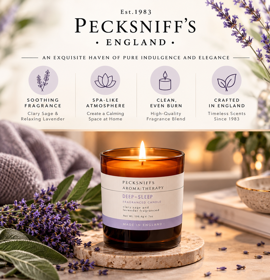Pecksniffs Amber Deep-Sleep Aroma Therapy Candle | 1 Wick, 184g/6.49oz