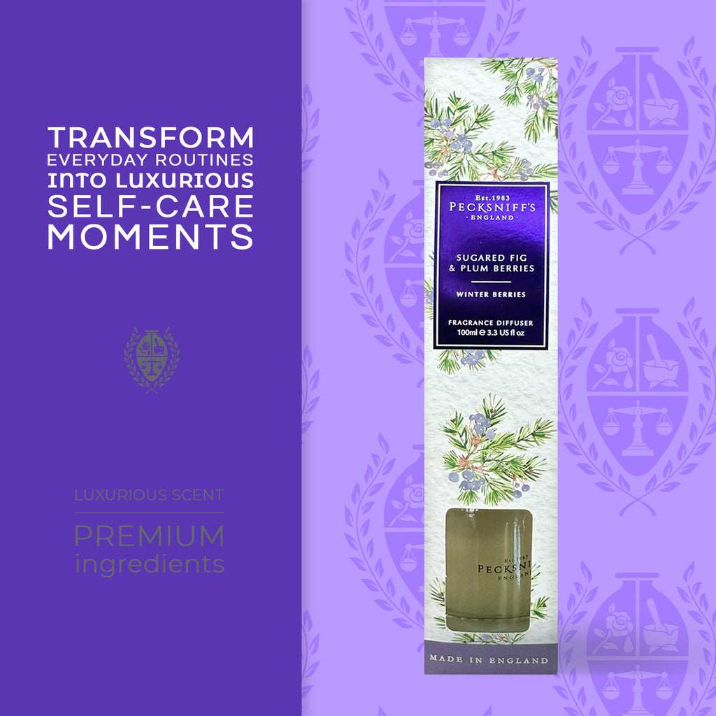Pecksniffs Sugared Fig and Plum Berries Diffuser | 100ml/3.38 Fl Oz