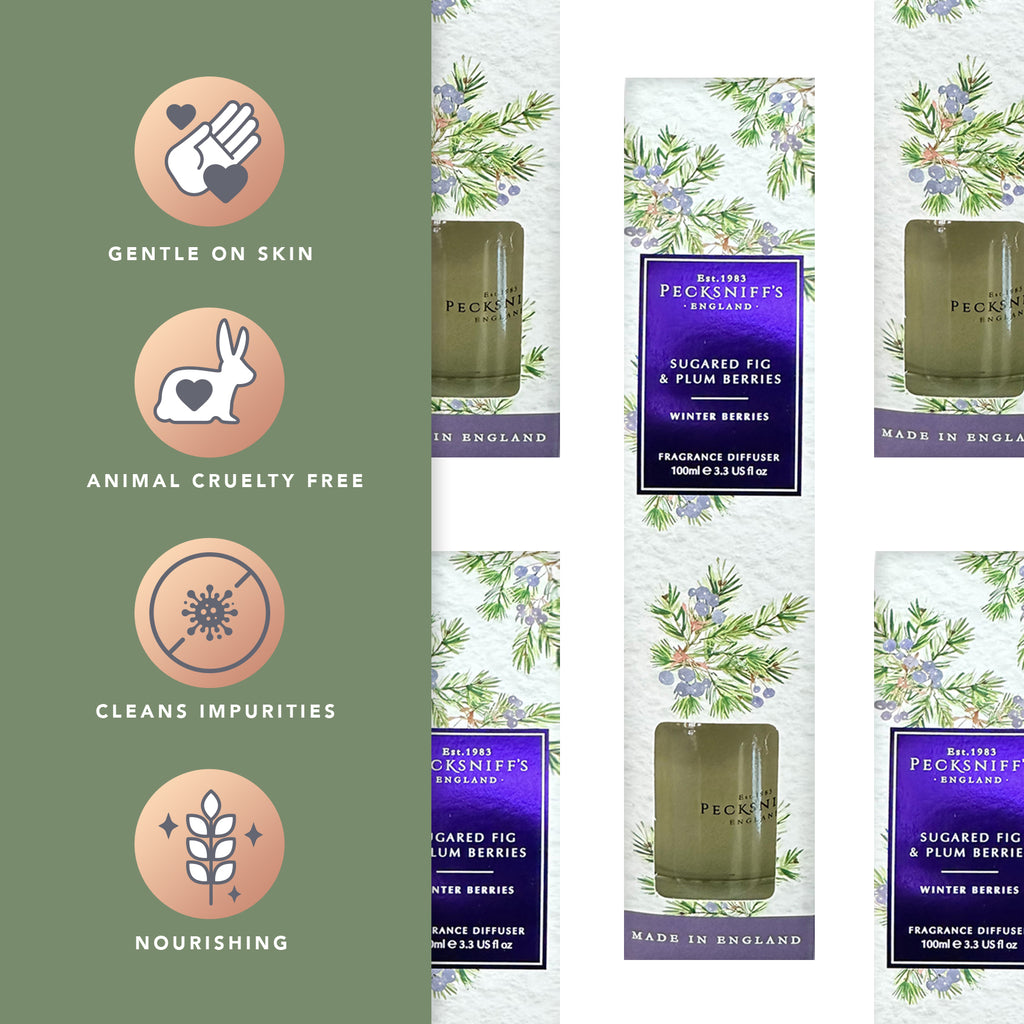 Pecksniffs Sugared Fig and Plum Berries Diffuser | 100ml/3.38 Fl Oz