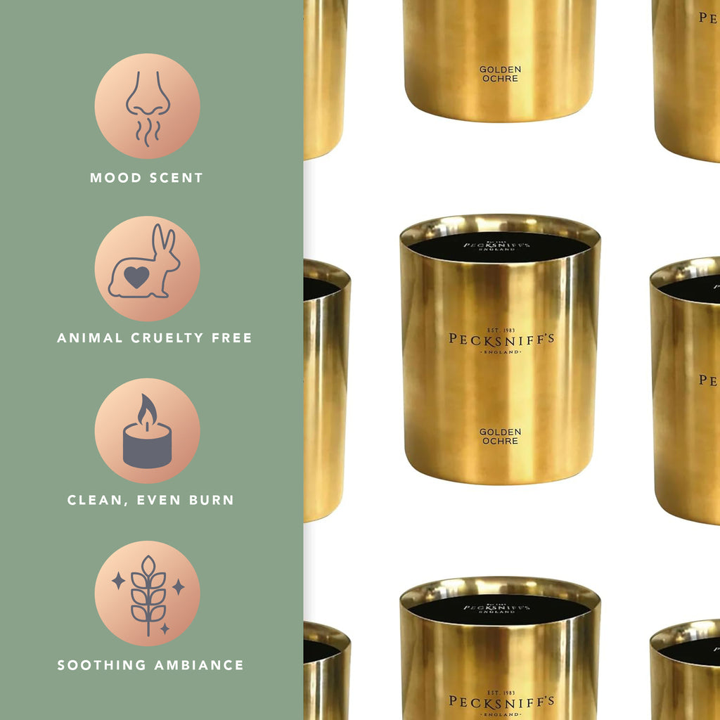 Pecksniffs Golden Ochre Scented Candle | 1 Wick, 180g/6.34 oz