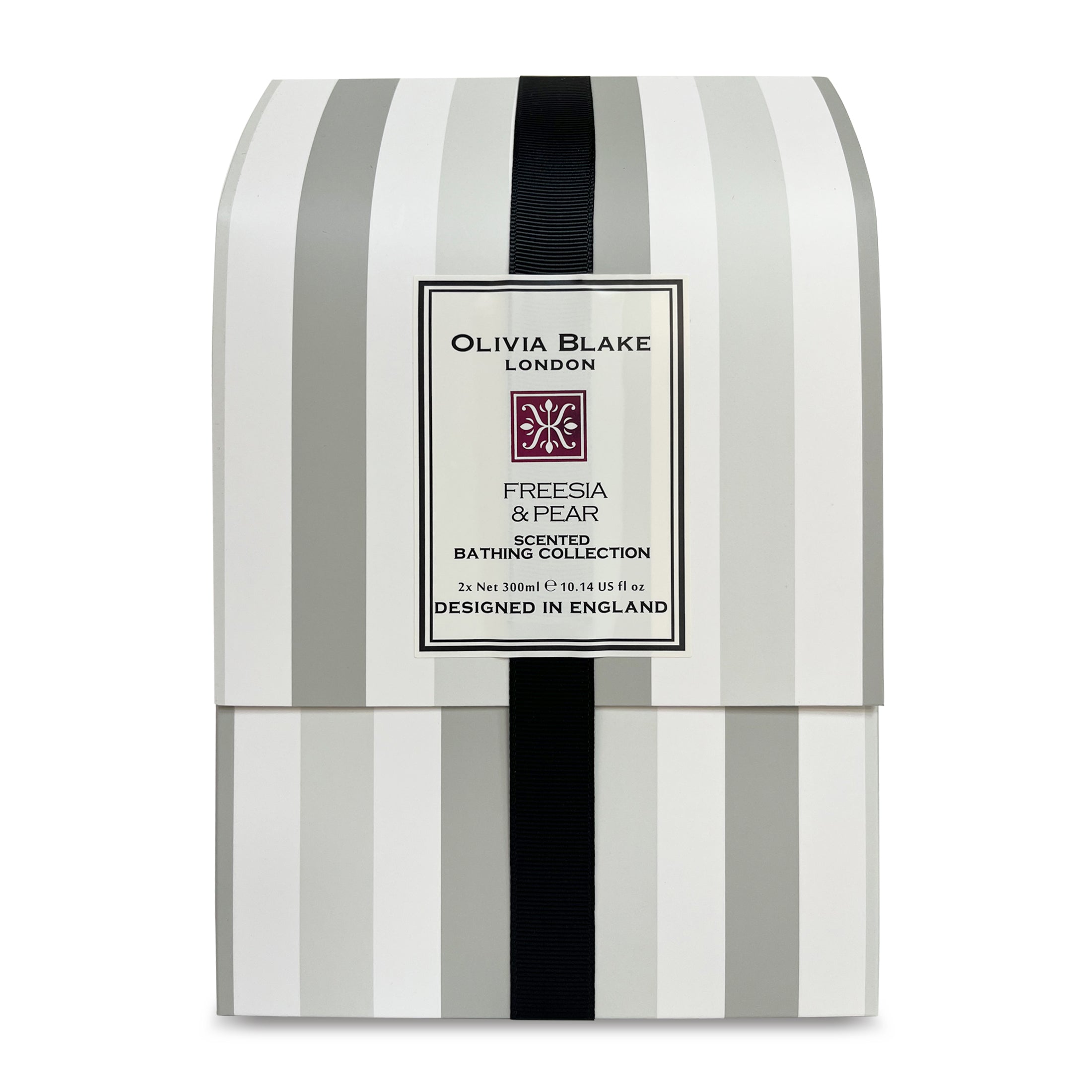 Olivia Blake Freesia & Pear Bathing Collection Gift Set, Luxurious Bath & Body Essentials in Elegant Keepsake Box, Includes Shower Gel and Body Lotion, Designed in England, 300ml/10.14 fl oz