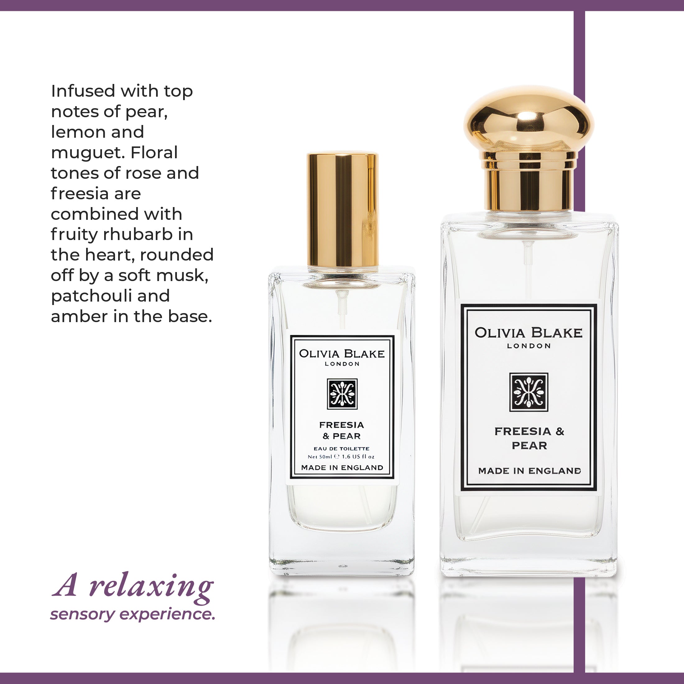Olivia Blake Fine Fragrance Freesia & Pear Duo Gift Set – 100 ml/3.38 fl oz Eau de Cologne & 50 ml/1.69 fl oz Eau de Toilette, Fruity Floral Perfume for Women, Made in England