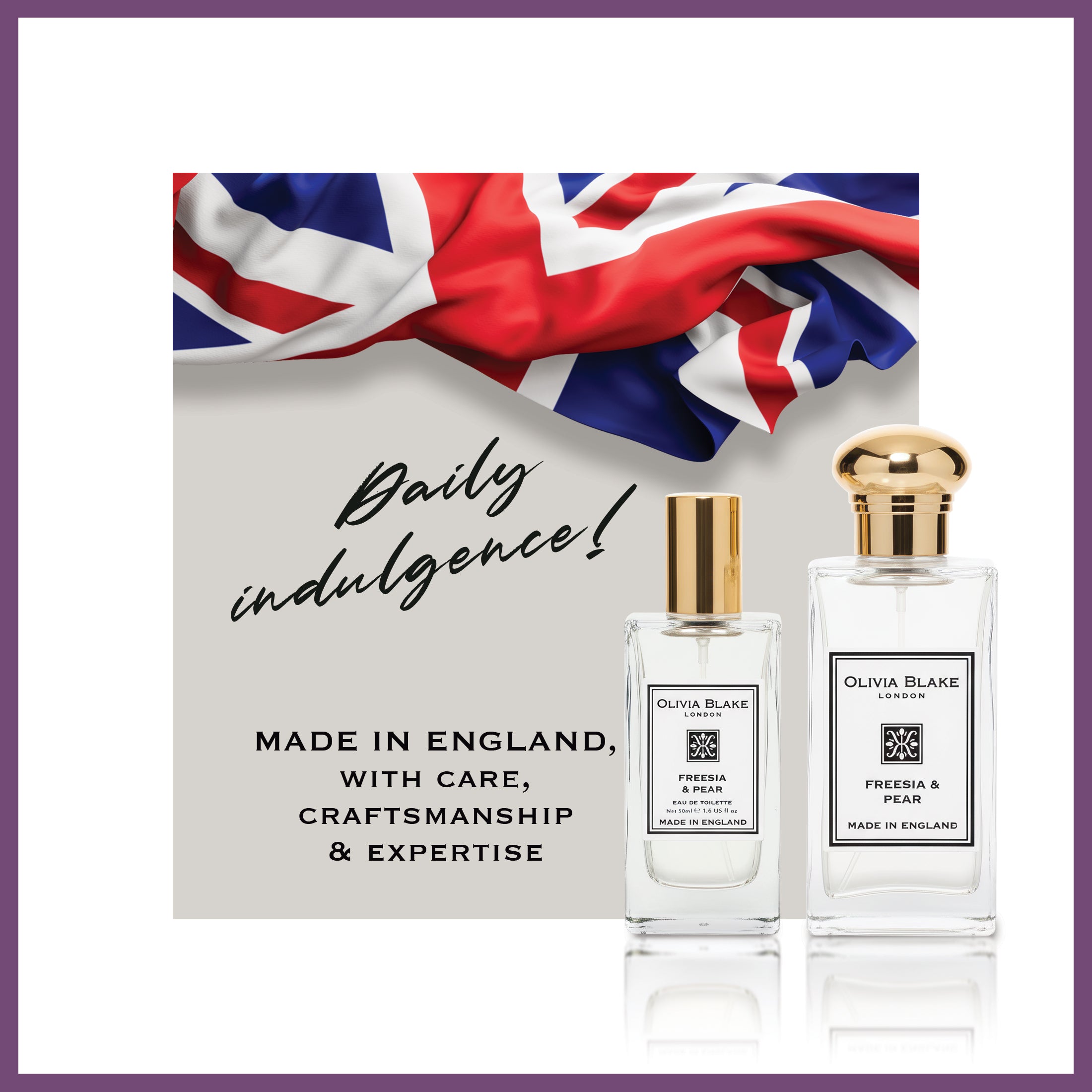 Olivia Blake Fine Fragrance Freesia & Pear Duo Gift Set – 100 ml/3.38 fl oz Eau de Cologne & 50 ml/1.69 fl oz Eau de Toilette, Fruity Floral Perfume for Women, Made in England