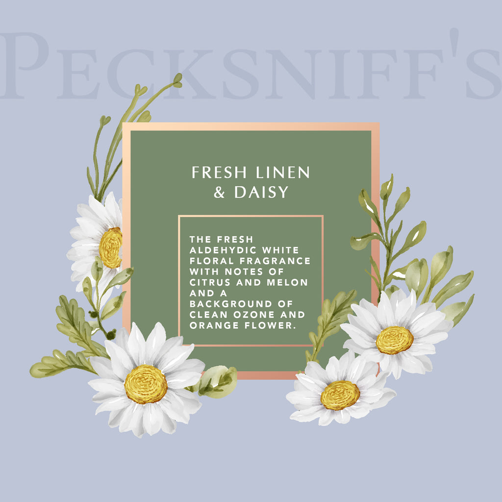 Pecksniff's Prestige Fresh Linen & Daisy Bath Soak Decanter | 500ml/16.9 Fl Oz