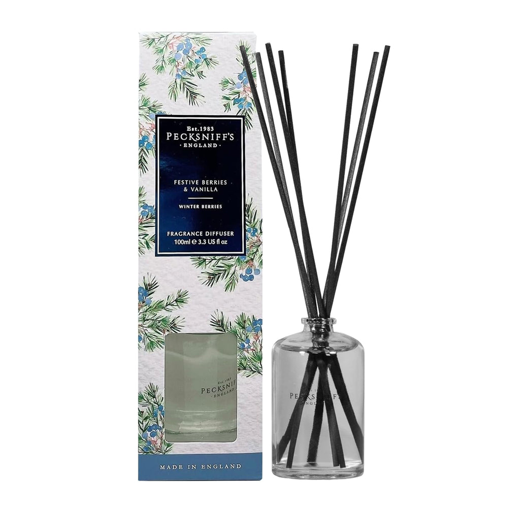 Pecksniff's Festive Berries and Vanilla Diffuser | 100ml/3.38 Fl Oz