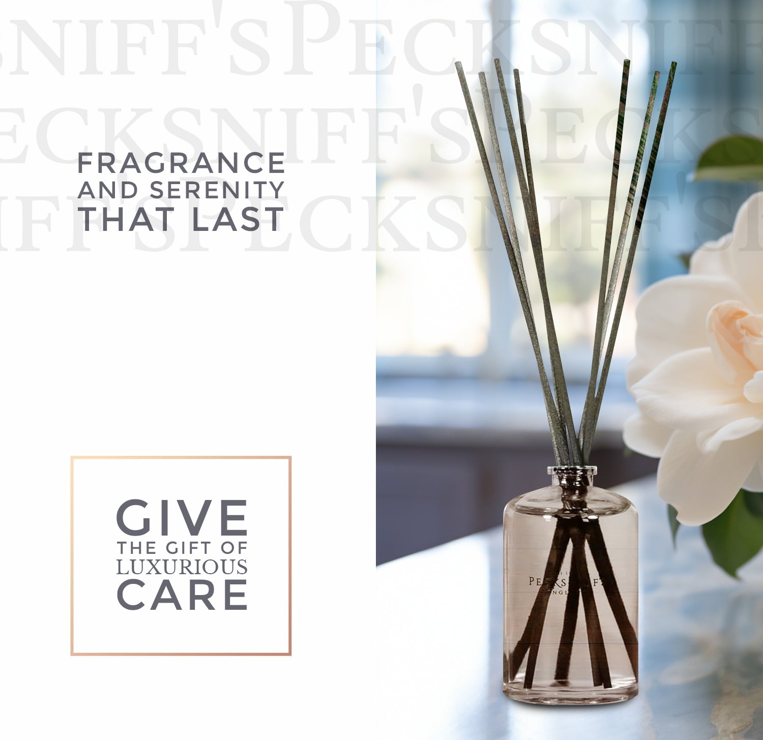 Pecksniffs Gardenia & White Peach Diffuser | 200ml/6.76 Fl Oz