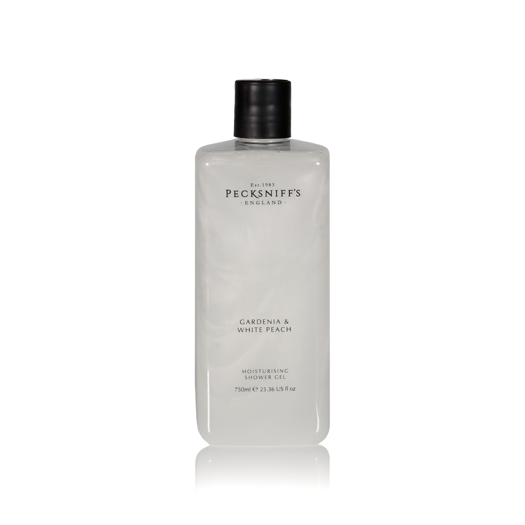 Pecksniff's Gardenia & White Peach Moisturizing Shower Gel | 750ml / 25.366 Fl Oz