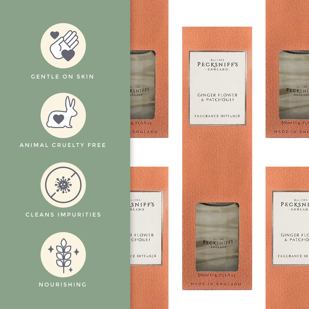 Pecksniffs Gingerflower & Patchouli Diffuser | 200ml/6.76 Fl Oz