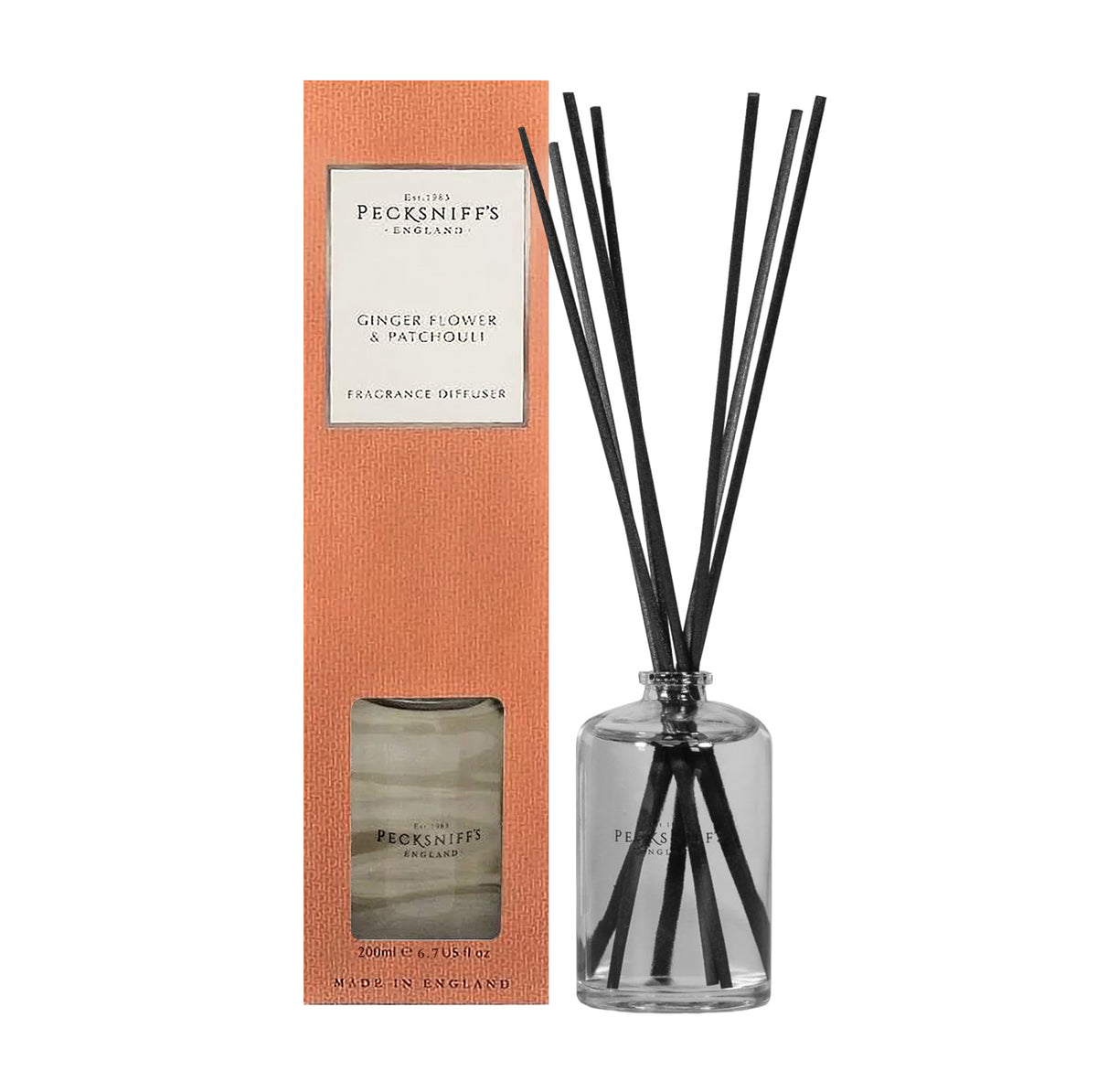 Pecksniffs Gingerflower & Patchouli Diffuser | 200ml/6.76 Fl Oz