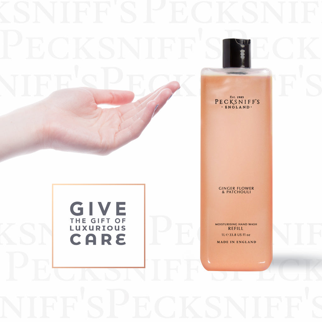 Pecksniff's Ginger Flower & Patchouli Scented Moisturizing Hand Wash Refill | 1 L/1000 ml, 33.8 fl oz