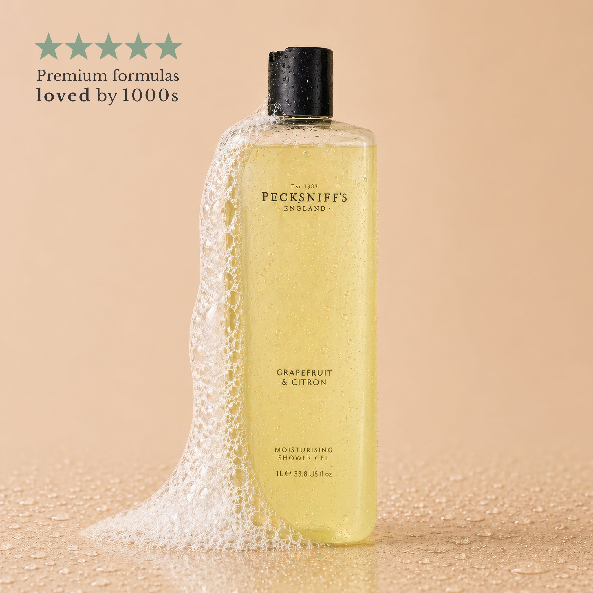Pecksniffs Grapefruit & Citron Moisturizing Shower Gel | 1000 ml / 33.80 Fl Oz