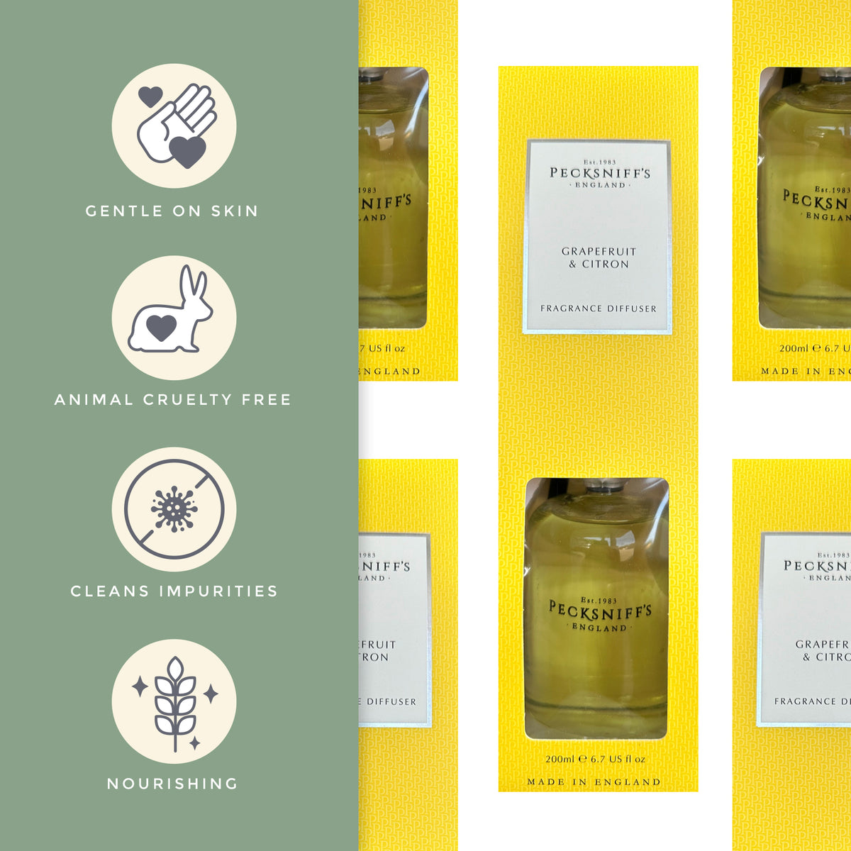 Pecksniff's Grapefruit & Citron Diffuser | 200ml/6.76 Fl Oz