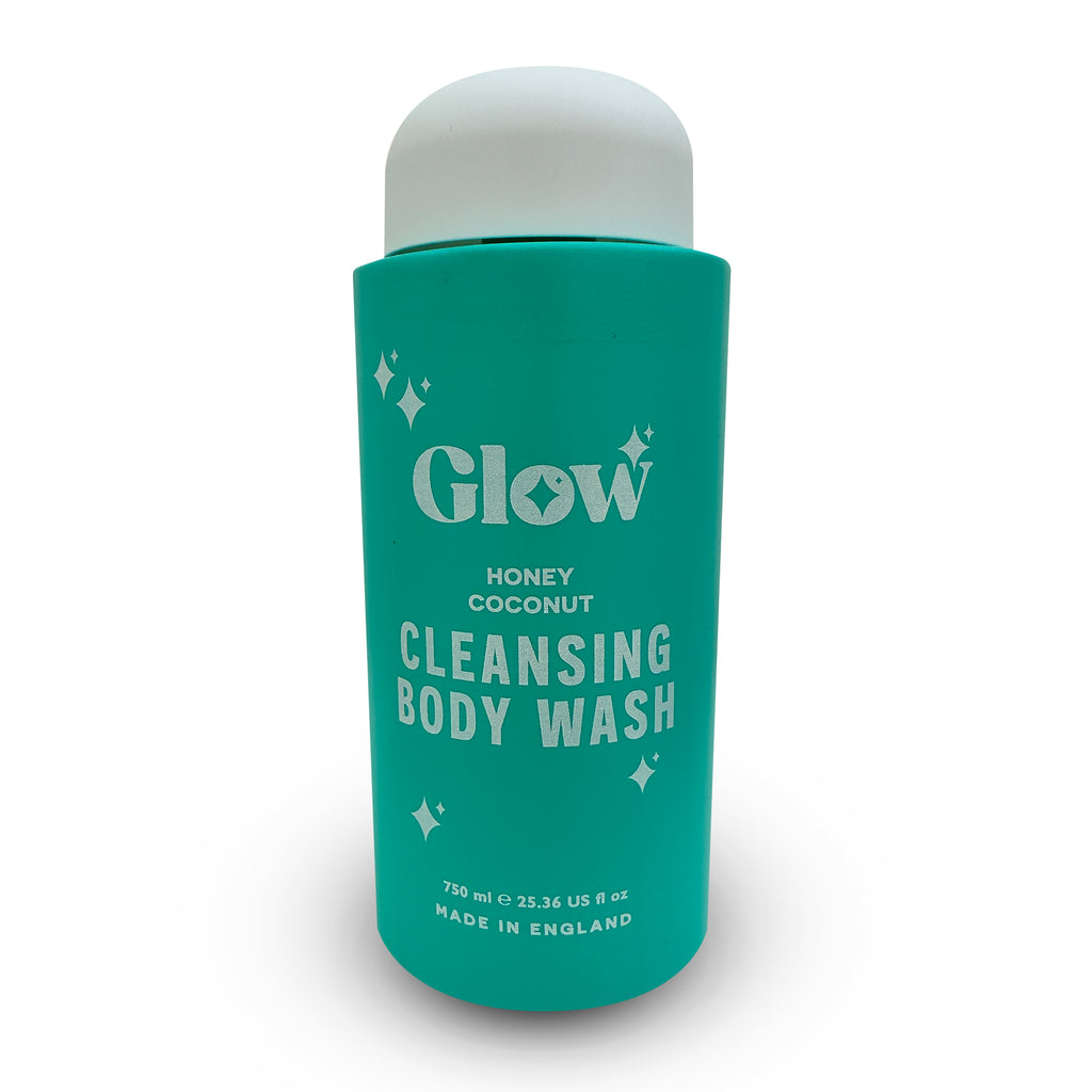 Glow Cleansing Body Wash – Honey Coconut, 750 ml / 25.36 fl oz – Creamy Tropical Scent, Skin-Softening Formula, Made in England