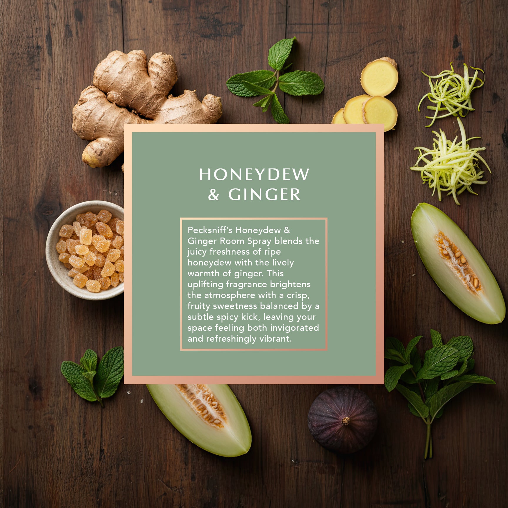 Pecksniffs Honeydew & Ginger Classic Room Spray | 100ml/3.38 Fl Oz