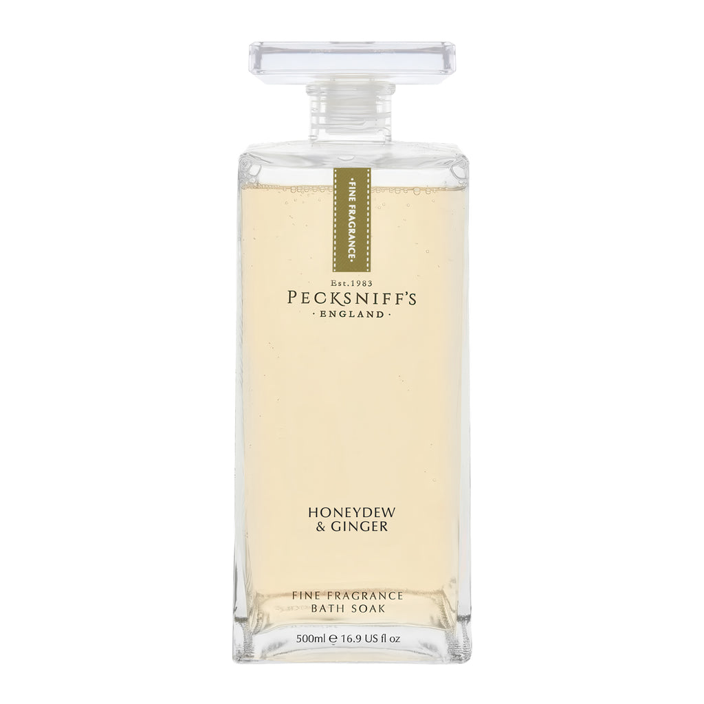 Pecksniff's Prestige Honeydew & Ginger Bath Soak Decanter | 500ml/16.9 Fl Oz