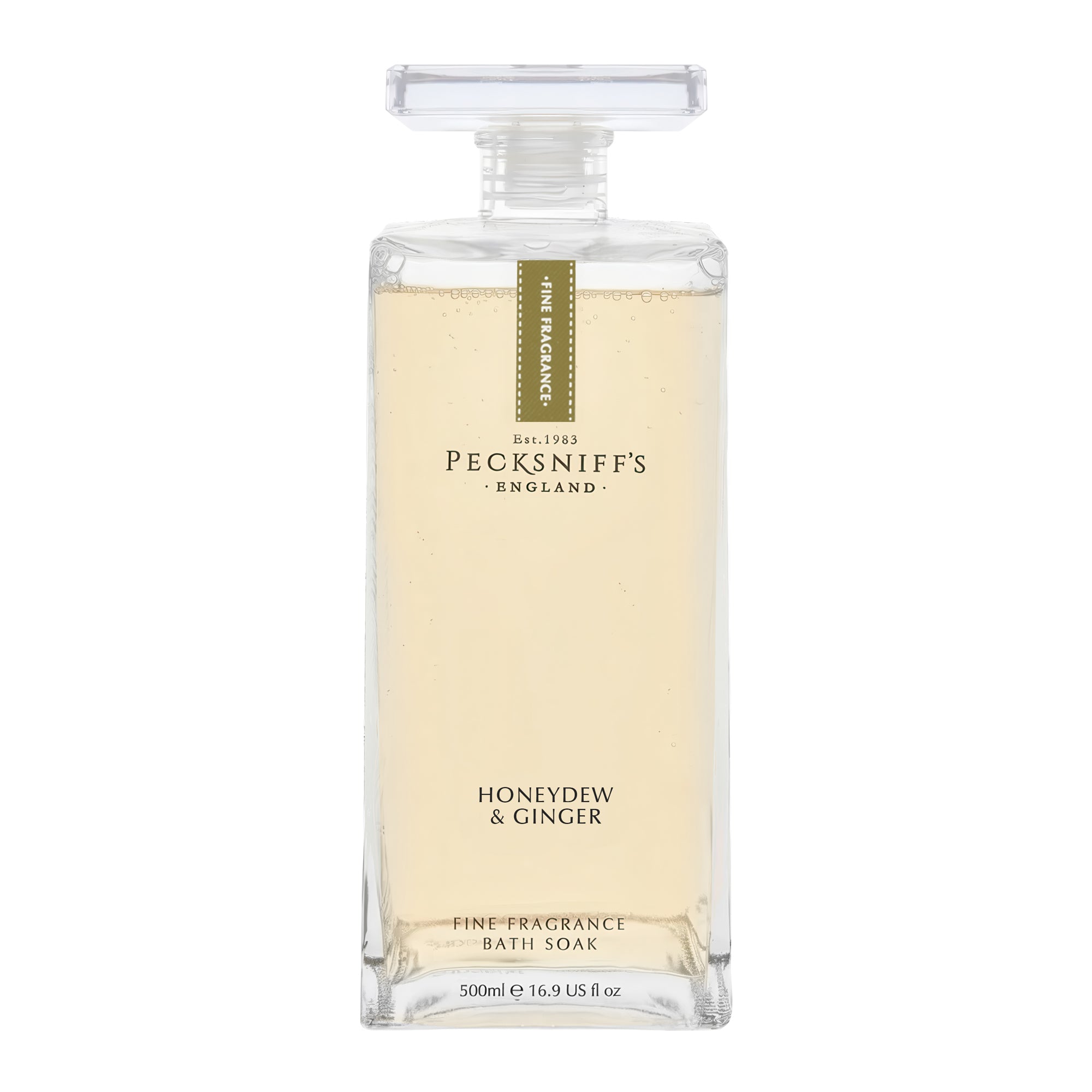 Pecksniff's Prestige Honeydew & Ginger Bath Soak Decanter | 500ml/16.9 Fl Oz