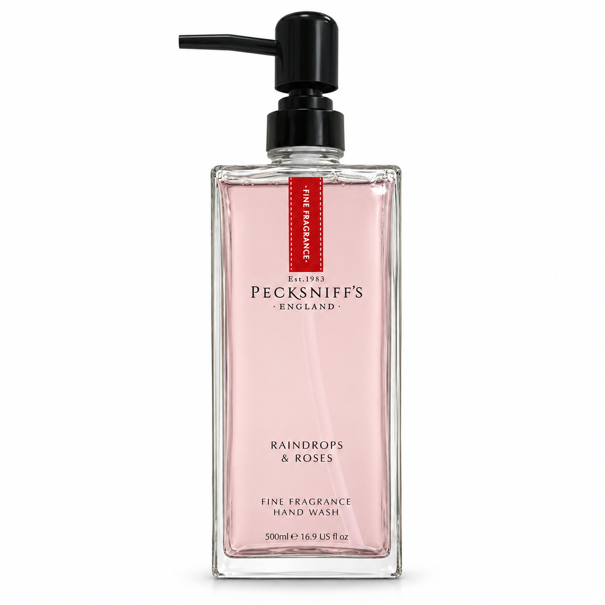 Pecksniffs Raindrops & Roses Fine Fragrance Hand Wash in a Glass Bottle | 500ml, 16.9 Fl oz
