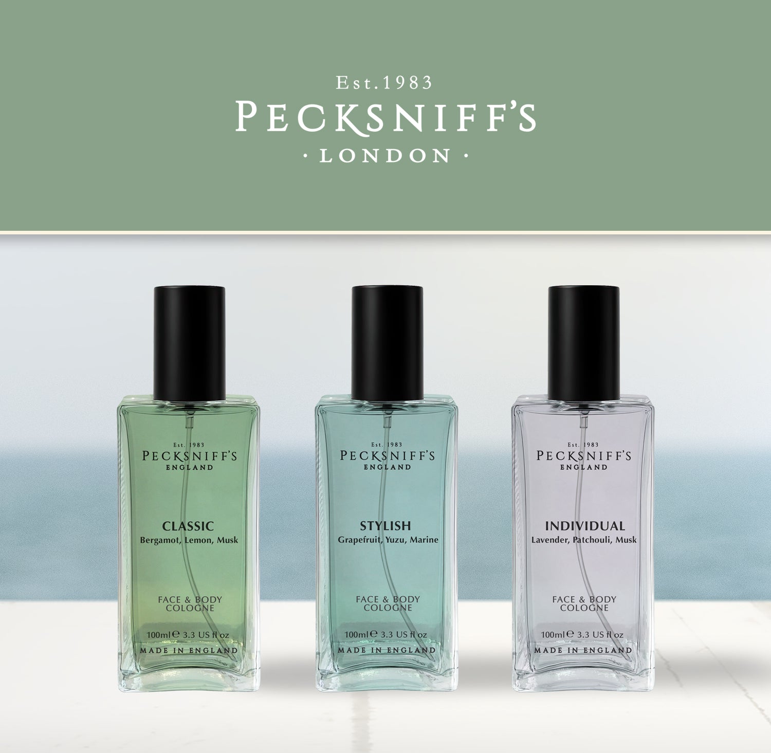 Peckniff's Men’s Face & Body Cologne – Individual Fresh Fougere, Distinctive Men’s Cologne with Clean Finish, Everyday Wear, 100ml / 3.4 fl oz