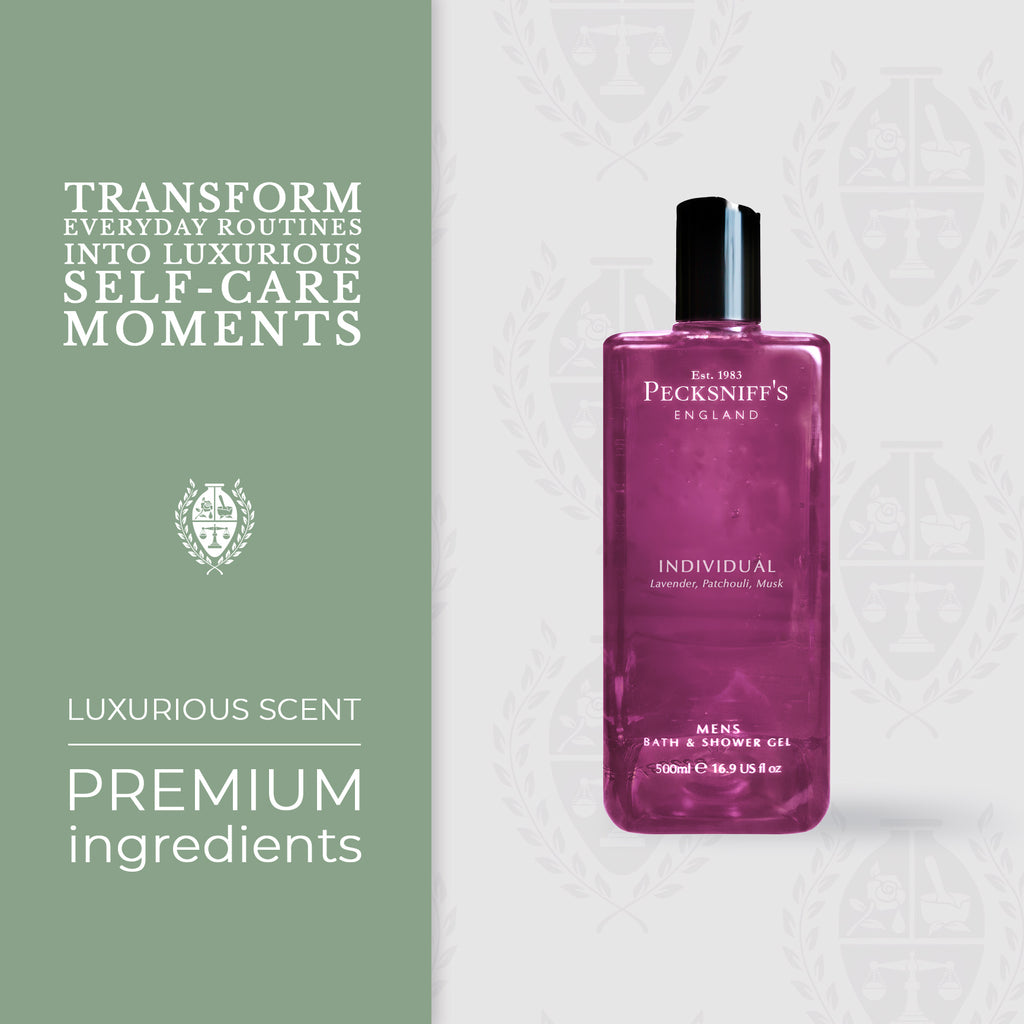 Pecksniffs Individual Men's Bath and Shower Gel | 500ml /16.9 Fl Oz