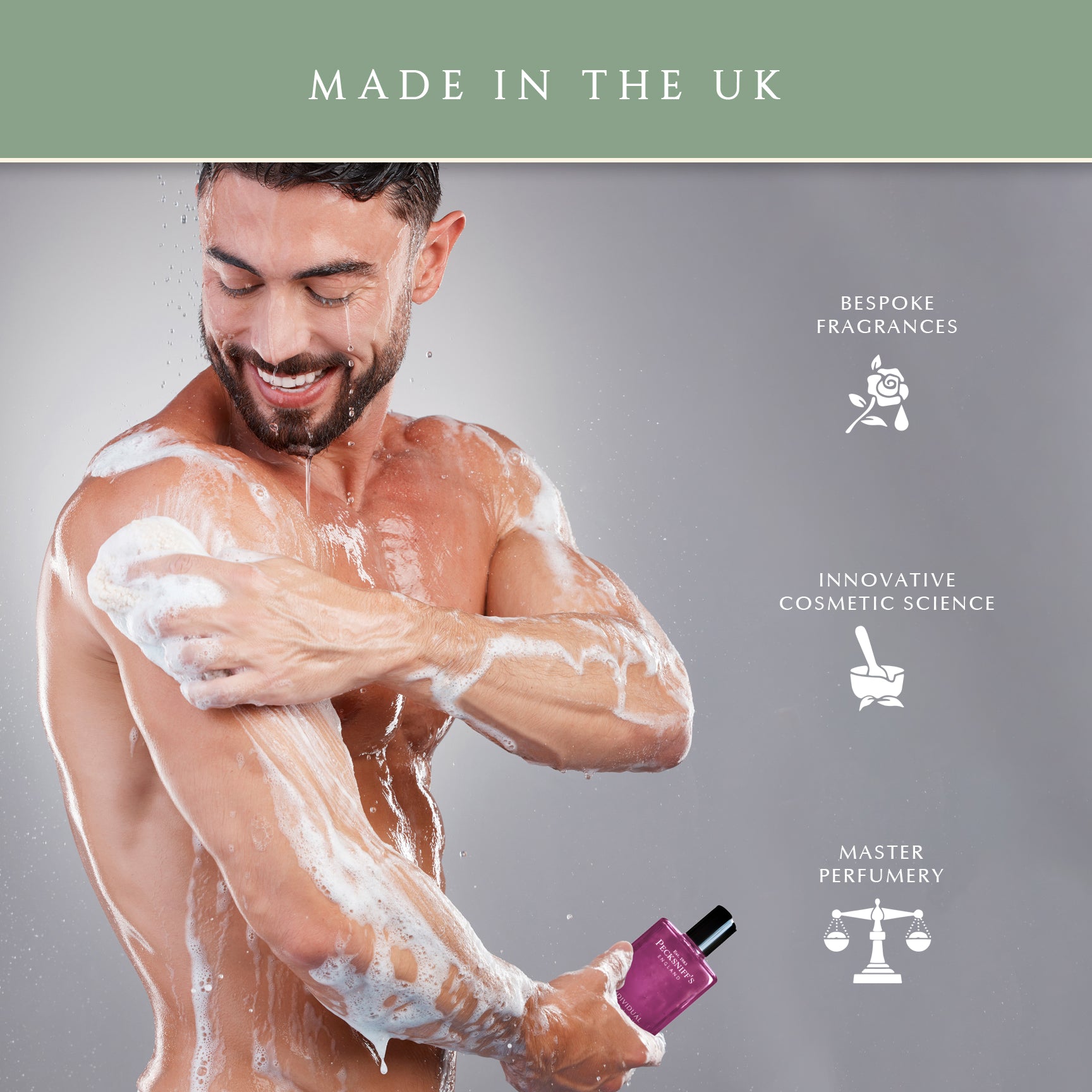 Pecksniffs Individual Men's Bath and Shower Gel | 500ml /16.9 Fl Oz