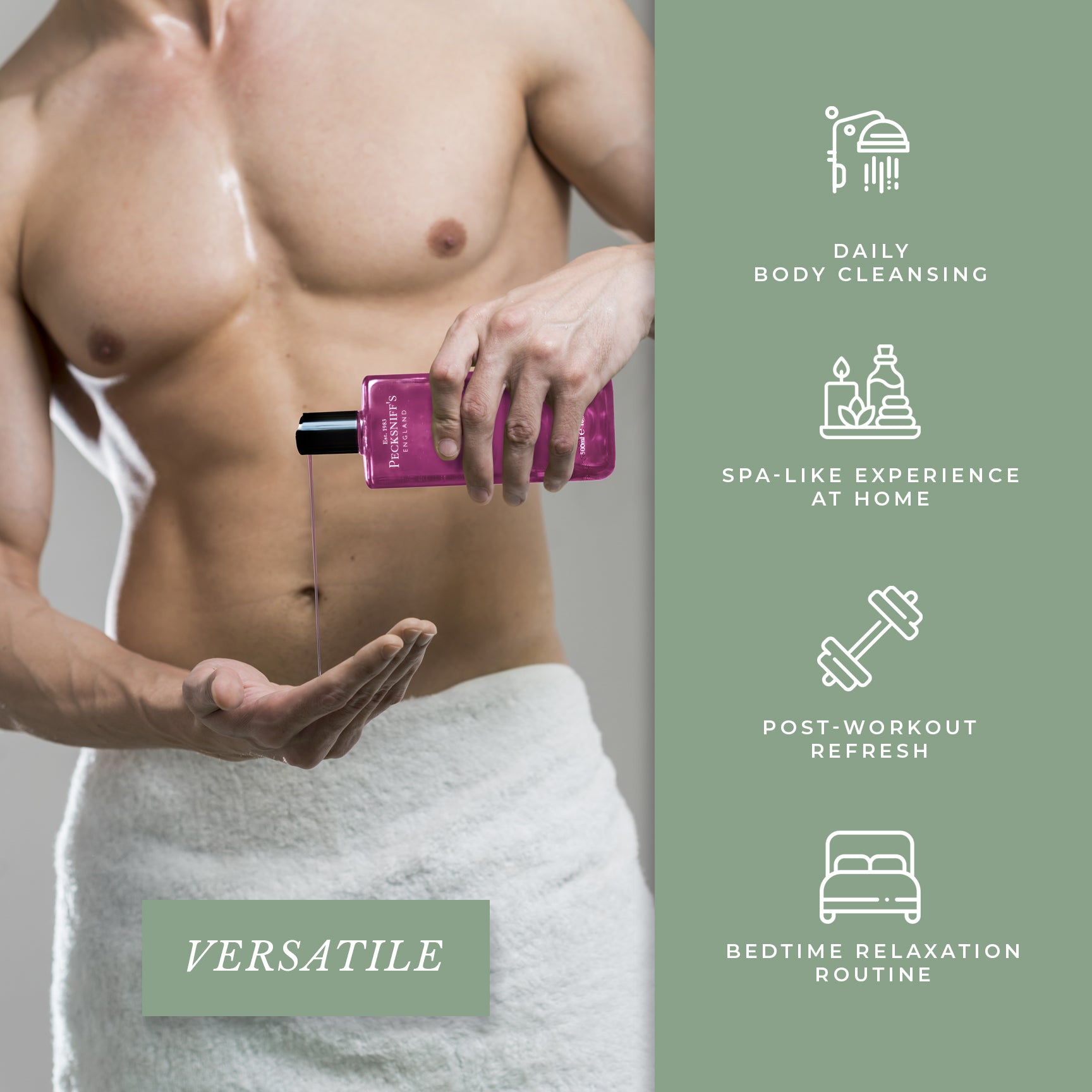 Pecksniffs Individual Men's Bath and Shower Gel | 500ml /16.9 Fl Oz