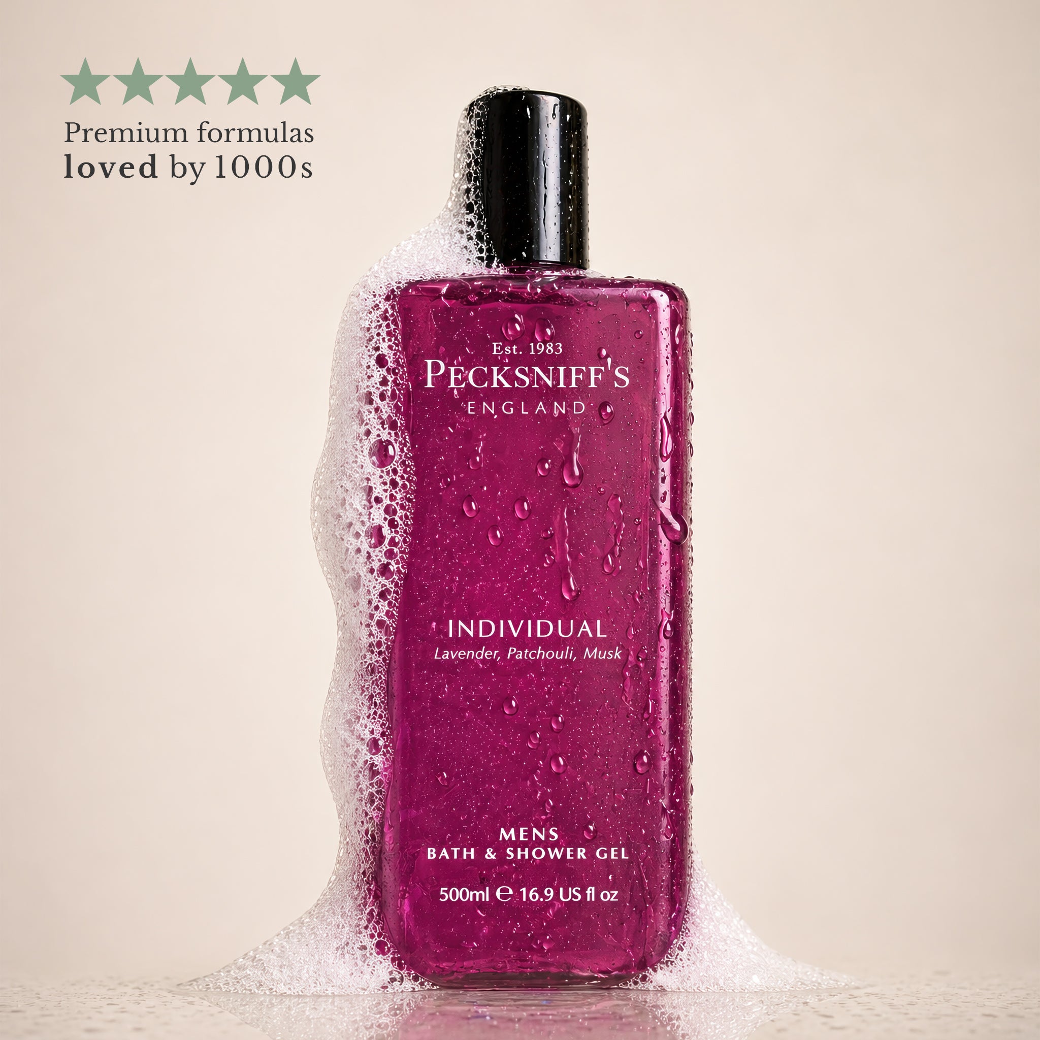 Pecksniffs Individual Men's Bath and Shower Gel | 500ml /16.9 Fl Oz