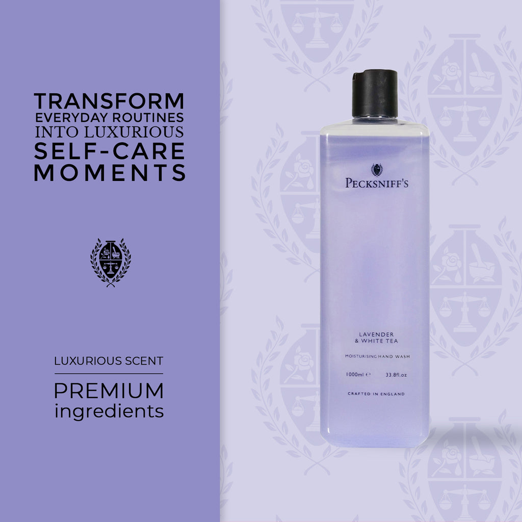 Pecksniff's Classic Lavender & White Tea Scented Moisturizing Hand Wash Refill | 1L/1000ml, 33.8 Fl oz