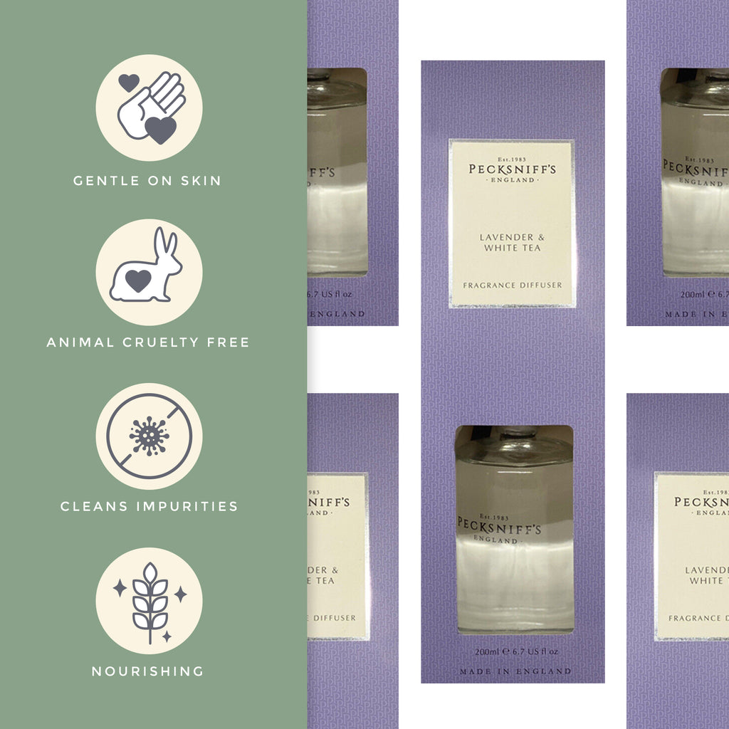 Pecksniffs Lavender & White Tea Diffuser | 200ml/6.76 Fl Oz