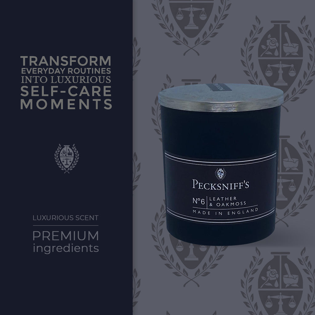 Pecksniffs Leather & Oakmoss Scented Candle | 1 Wick, 100g/3.5oz