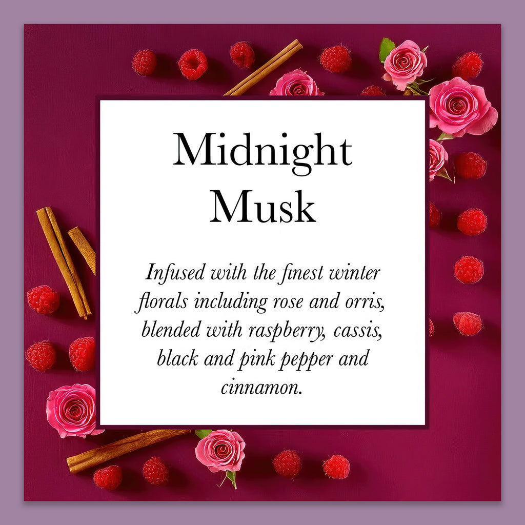 Olivia Blake Midnight Musk Trio Gift Set – Luxury Bath & Shower Gel 250ml, Hand & Body Lotion 250ml, Fragranced Candle 100ml – Elegant Home & Body Collection, Made in London