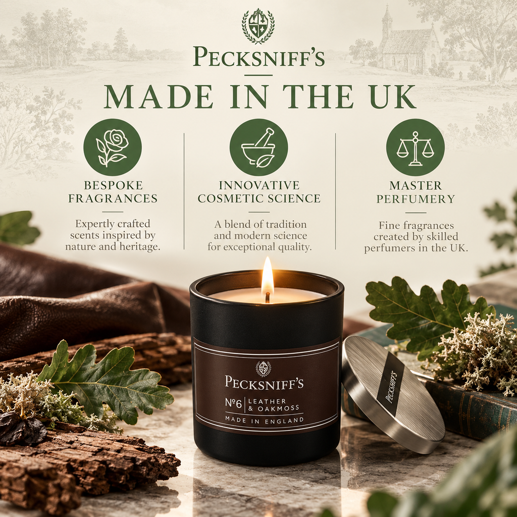 Pecksniffs Leather & Oakmoss Scented Candle | 1 Wick, 100g/3.5oz
