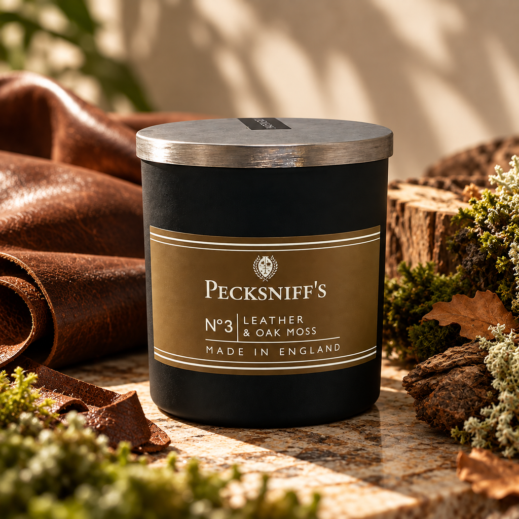 Pecksniffs Leather & Oakmoss Scented Candle | 1 Wick, 100g/3.5oz