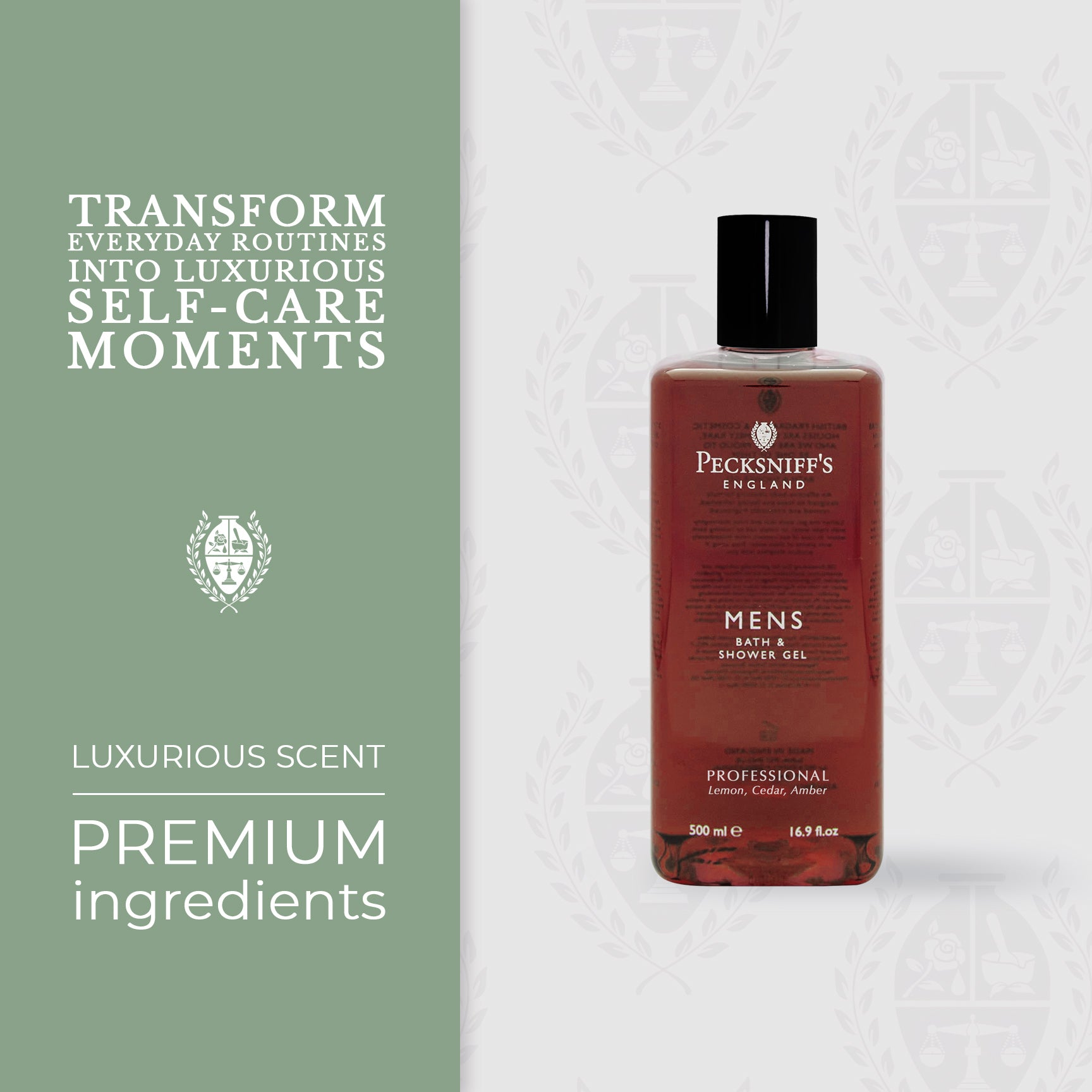Pecksniffs Professional Men's Bath and Shower Gel | 500ml /16.9 Fl Oz