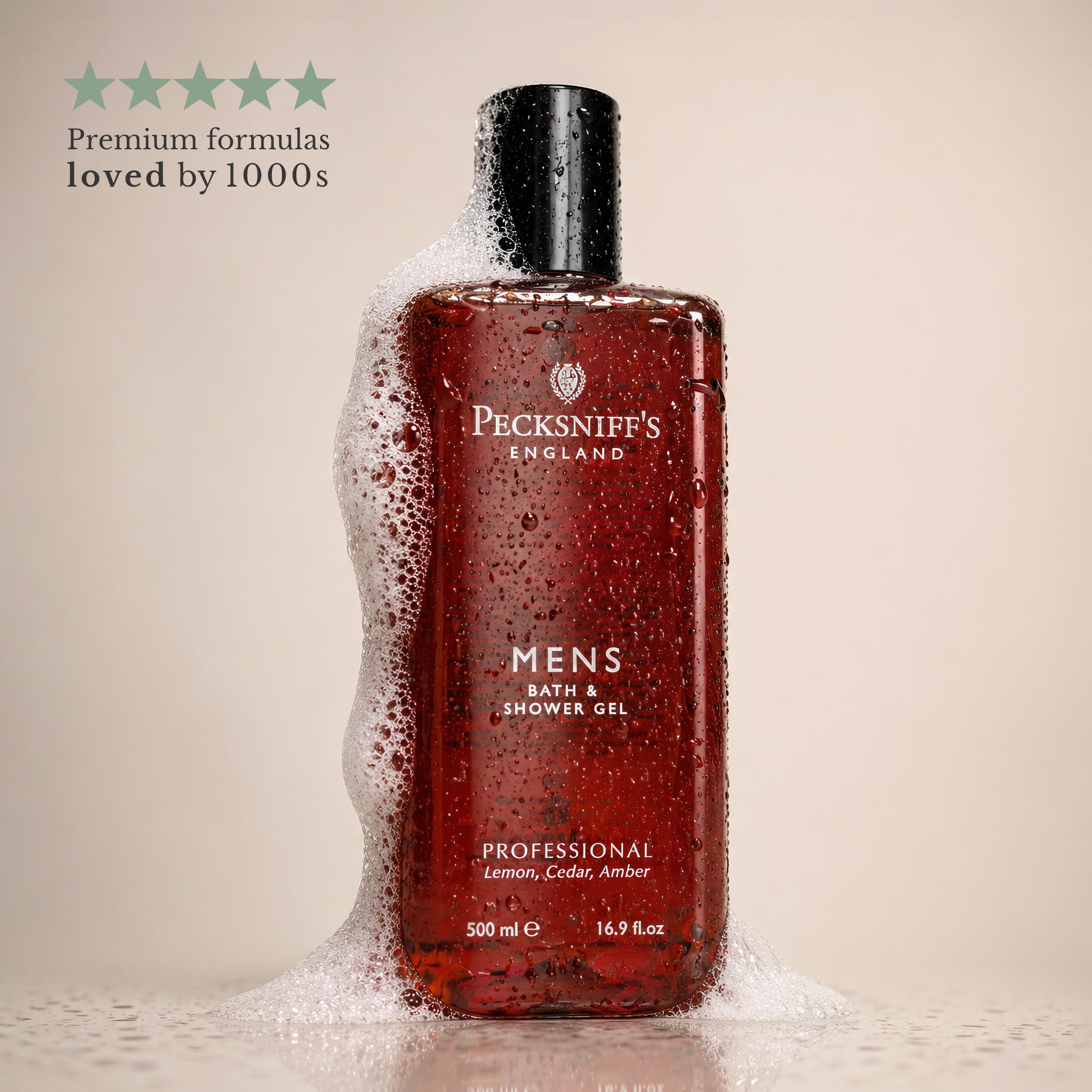 Pecksniffs Professional Men's Bath and Shower Gel | 500ml /16.9 Fl Oz