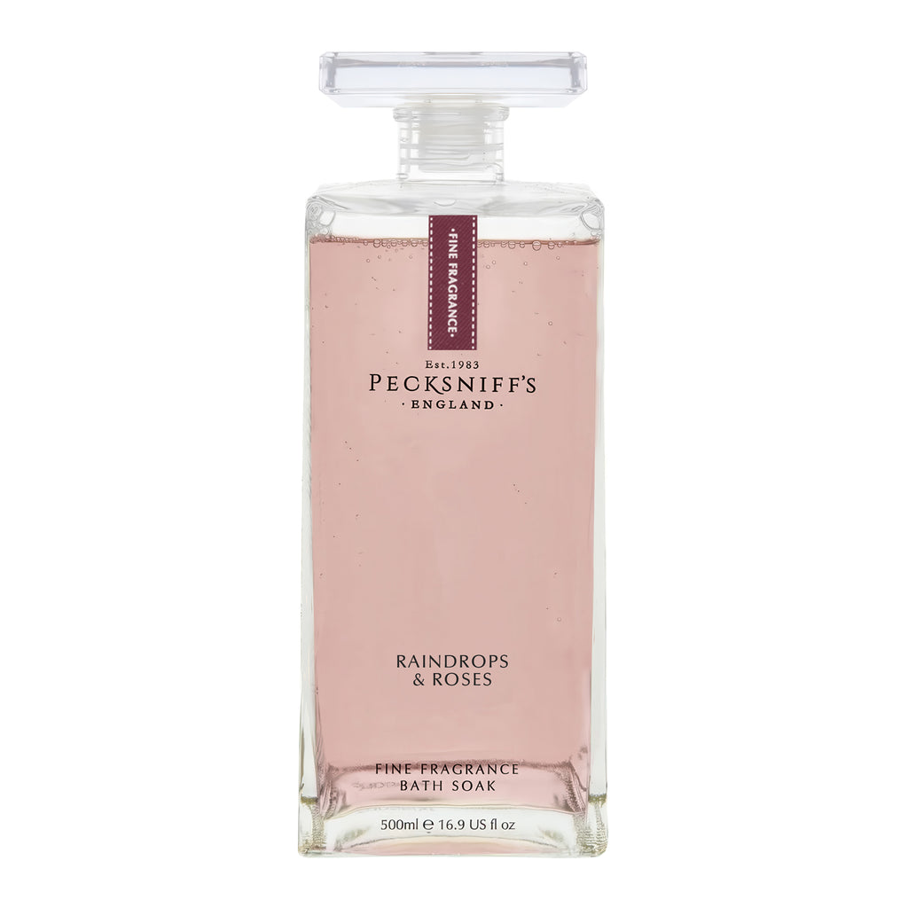 Pecksniffs Prestige Raindrops & Roses Bath Soak Decanter | 500ml/16.9 Fl Oz