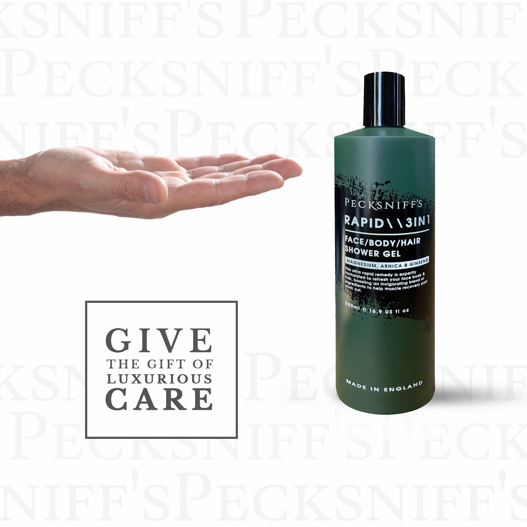 Pecksniff's Rapid Magnesium 3-in-1 Arnica & Ginseng Shower Gel | 500ml /16.9 Fl Oz