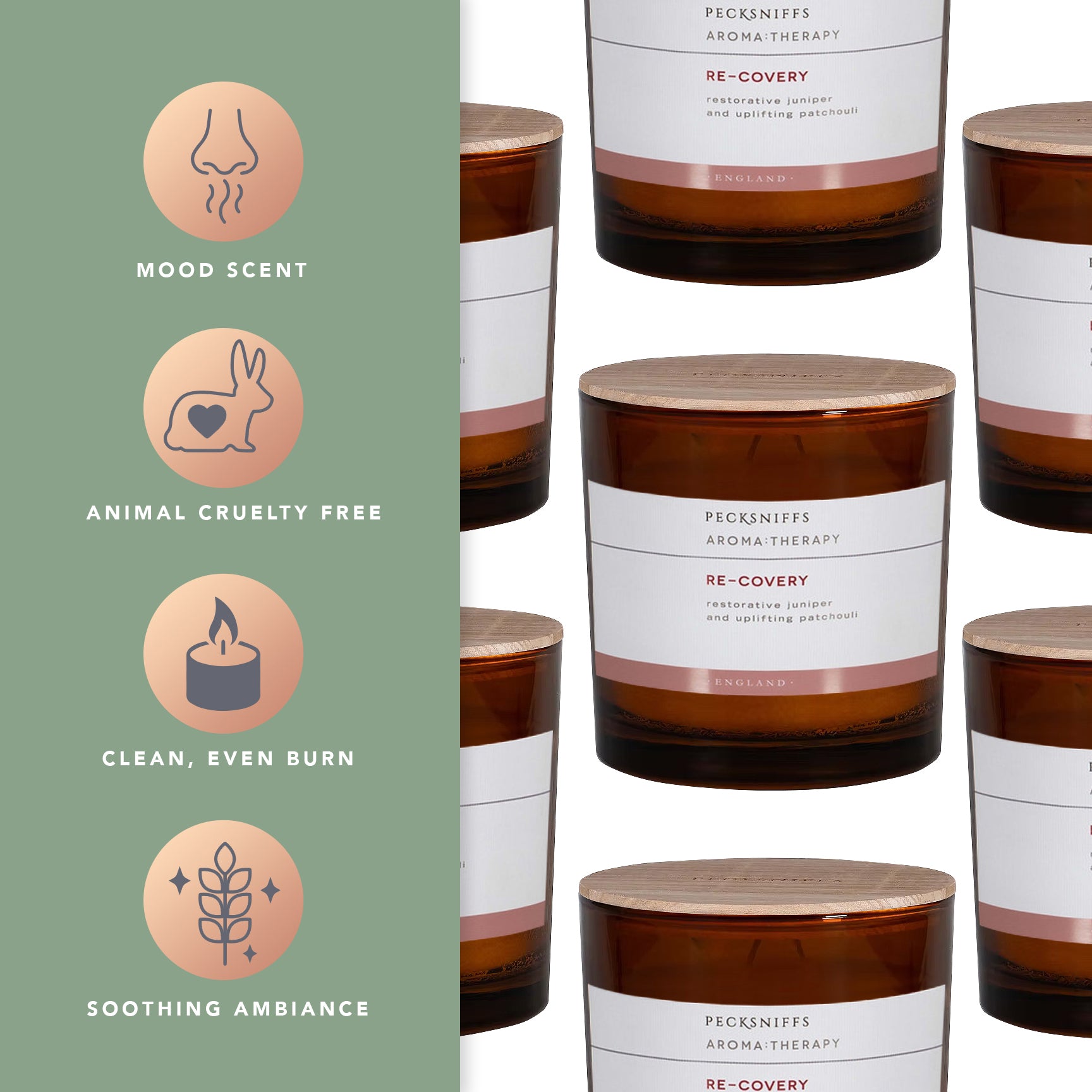 Pecksniffs Amber Re-Covery Candle | 3 Wicks, 550g/19.40oz