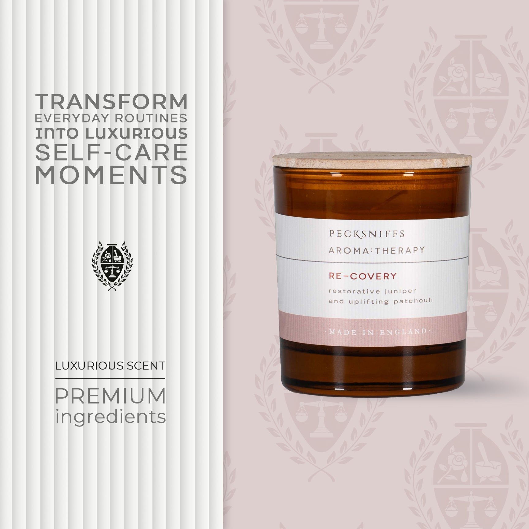 Pecksniffs Amber Re-Covery Aroma Therapy Candle | 1 Wick, 184g/6.49oz