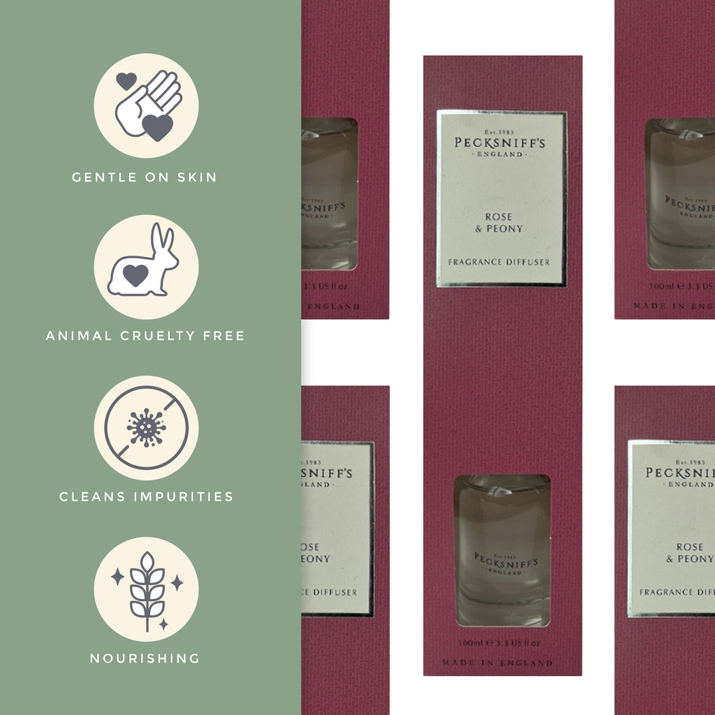 Pecksniffs Rose & Peony Diffuser | 200ml/6.76 Fl Oz